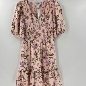 MARKET & SPRUCE MIMI PUFF SLEEVE DRESS BLUSH SMALL PETITE